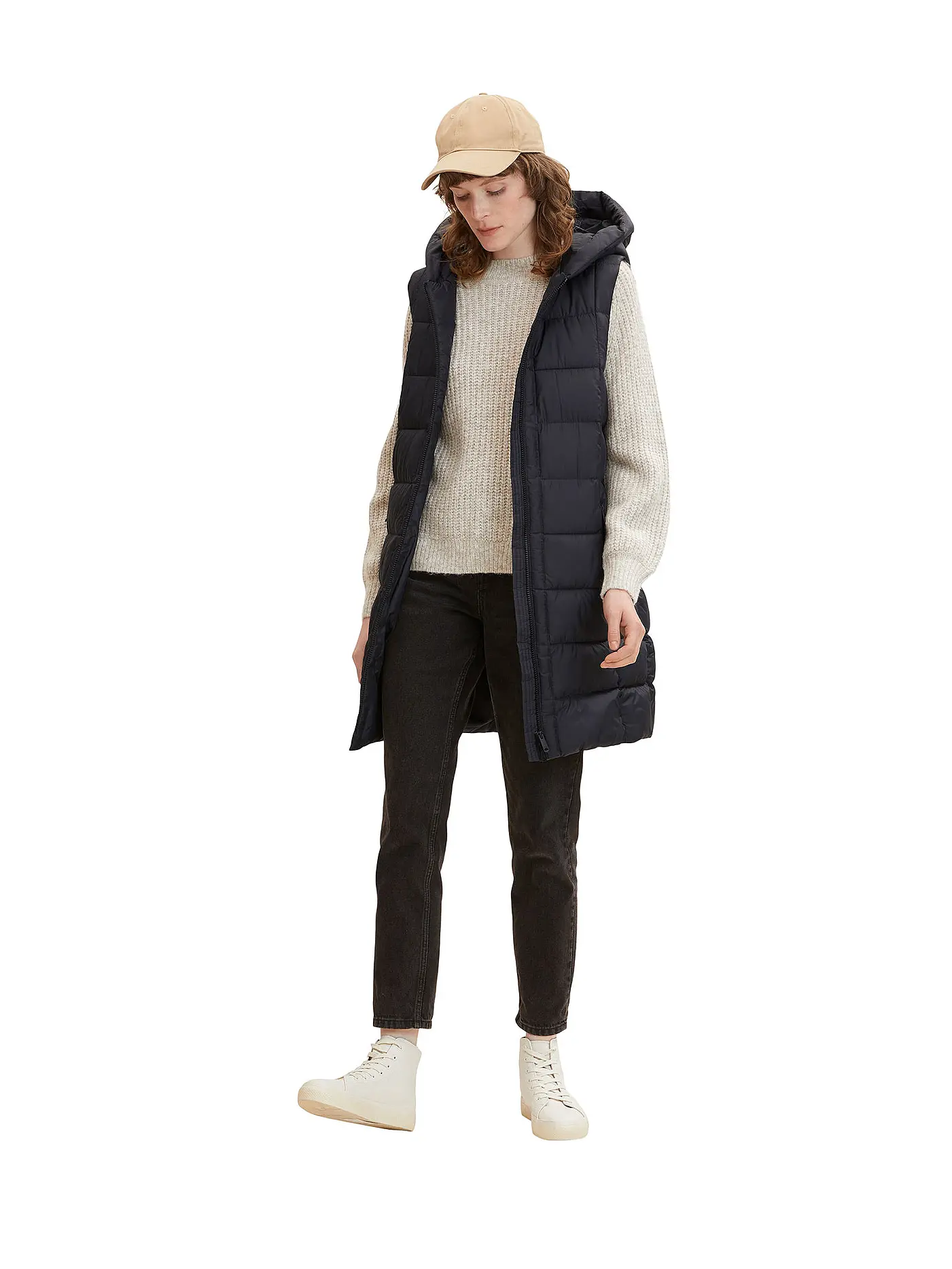 TOM TAILOR | Steppgilet | schwarz